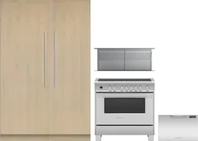 5 Piece Package Includes Refrigerator, Freezer, Range, Hood And Dishwasher